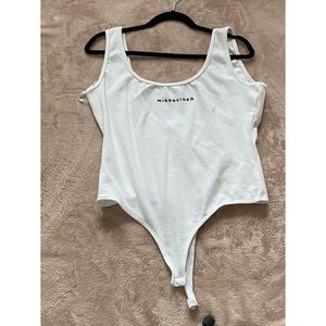NWT white scoop neck thong Missguided tank top bodysuit